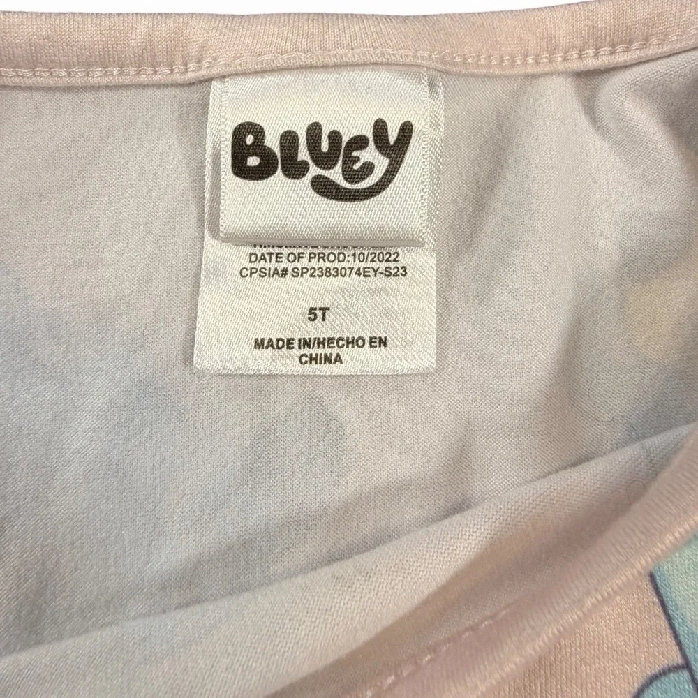 Bluey Toddler Girls Sleeveless Skater Dress‎ Peach Pink All Over Print 5T